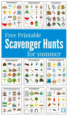 the free printable scavenger hunts for summer