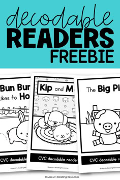 three free printable reader's books for kids to color