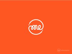 an orange background with the word ome written in a circle on top of it