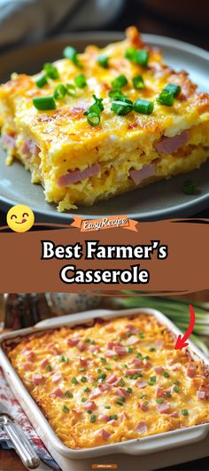 the best farmer's casserole recipe is made with ham, cheese and green onions