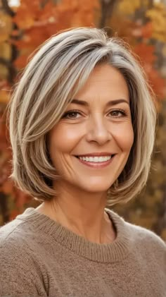 23 Top Fall 2024 Hairstyles for Women Over 50 Bob With Soft Layers, Feminine Pixie Cuts, Feminine Pixie, Hairstyles For Women Over 60, Classic Bob, Chin Length, Hairstyles For Women Over 50, Soft Layers