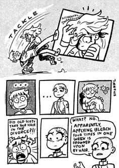 a comic strip with an image of two people talking to each other and one person holding a