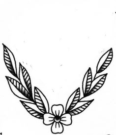 a flower and leaves tattoo design