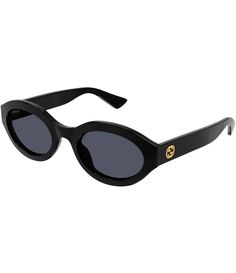 From Gucci&#x2C; these women's sunglasses feature:Injection frameOval shapeSolid lensRx ableNon-polarizedApprox. 53mm lens- 22mm bridge- 140mm templeImported. Chic Oval Sunglasses With Polarized Lenses, Chic Oval Sunglasses With Tinted Lenses, Black Oval Sunglasses With Gradient Lenses, Oval Black Sunglasses With Gradient Lenses, Luxury Oval Sunglasses With Tinted Lenses, Chic Oval Sunglasses With Mirrored Lenses, Luxury Oval Sunglasses With Mirrored Lenses, Modern Oval Sunglasses With Polarized Lenses, Modern Oval Sunglasses With Mirrored Lenses