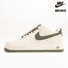 Nike Air Force 1 07 Low Beige White Army Green GL6835-008-AIR FORCE 1 LOW- Beige Air Force 1, Air Force Men, Air Force 1 Men, Nike Air Force Men, Delivery Guy, Nike Sneakers Mens, Air Force Shoes, Bad Job, Nike Airforce 1