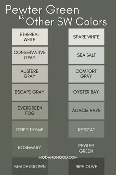 the different shades of green and white are shown in this graphic diagram, which shows how they