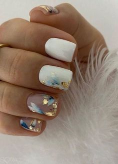 The Pinnacle of Elegance: Wedding Guest Nail Trends for 2024 Milky Nails, Classy Nails, Fancy Nails, Nail Polishes, Gorgeous Nails, Flower Nails