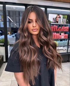 Milk Chocolate Hair Color Balayage, Ombre Balayage Hair Brunette, Milk Chocolate Balayage, Hair Colors For Olive Skin, Brown Bayalage Hair, Trendy Balayage, Bold Highlights, Baylage Hair, Red Hair Colors