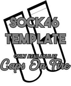 the text sock 46 template only available caps in five colors on a white background with black and gray font