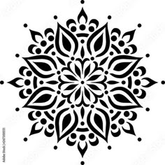 a black and white snowflake on a white background