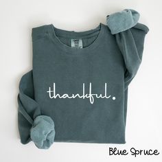 Thankful Sweatshirt, Thanksgiving Sweatshirt, Thankful Grateful Shirt, Womens Thanksgiving Shirt, Thankful Mom Shirt, Fall Gift, Pumpkin Tee Each sweatshirt features a relaxed fit, rolled-forward shoulders, and a back neck patch, all in the classic Comfort Colors style. --Sweatshirt Fabric: 80% ring-spun cotton, 20% polyester Weight: Medium-heavy fabric (9.5 oz/yd² or 322.1 g/m²) Fit: Relaxed fit --T-Shirt The sizing is true to size, but please refer to the size chart for exact measurements. If Friendsgiving Shirt, Cheetah Pumpkin, Thankful Sweatshirt, Grateful Shirt, Thanksgiving Sweater, Leopard Pumpkin, Friends Thanksgiving, Thanksgiving Sweatshirt, Thankful Shirt