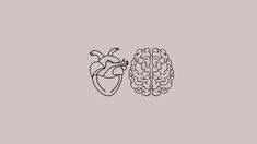 the human heart and brain are depicted in this black and white illustration