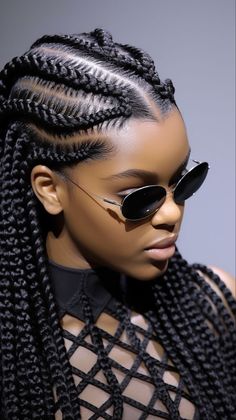 braids Breaded Hairstyles, Braid Hairstyle Ideas, Twisted Braid, Cornrows Braids For Black Women, Braided Hairstyles For Black Women Cornrows, Natural Hair Stylists, Gold Drip, Twist Ponytail, African Hair Braiding Styles