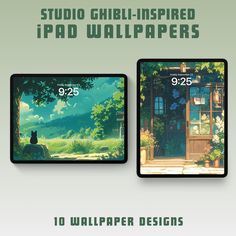 an image of two ipad wallpapers with the text, 10 wallpaper designs