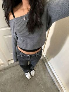 Cargos And Knitted Jumper, Cargo Pants Outfit No Crop Top, Soft Spanish Aesthetic, Aesthetic Short Sleeve Shirt, Simple Black Top Outfit, Size 00 Outfits Women, French People Outfits, Freshlove Clothing, No Neckline Shirt