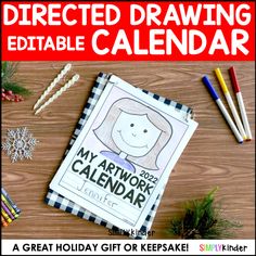 a christmas themed drawing calendar with markers and pencils