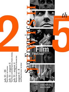 an advertisement for the 25th international film festival