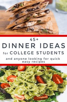 dinner ideas for college students and anyone looking for quick easy meals