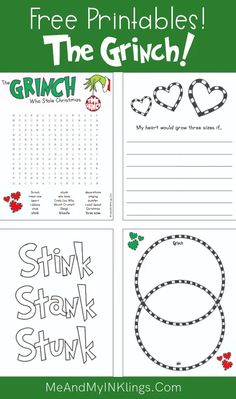 free printables for grin the grin and other christmas activities to help kids learn how to