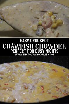 Creamy, flavorful Crockpot Crawfish Chowder! Perfect for busy weeknights or lazy weekends, this slow-cooked delight combines tender crawfish tails with potatoes, corn, and a rich, savory broth. Easy to prepare and bursting with Cajun flavors and comfort food at it’s best! Pin to your Crockpot Recipes Pinterest board for later. Crawfish Tail Meat Recipes, Crawfish Chowder, Chowder Recipe, Slow Cooked, Pinterest Board, Meat Recipes, Chowder, Broth, Crock Pot