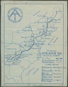 Fundraiser Poster, Appalachian Trail Map, Cumberland Gap, Hand Drawn Map, Trail Map, Thru Hiking, Appalachian Mountains, Trail Maps, Appalachian Trail