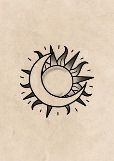 a drawing of a sun and moon on a piece of paper