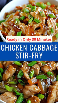 the chicken and vegetable stir fry is ready in only 30 minutes to be eaten for lunch