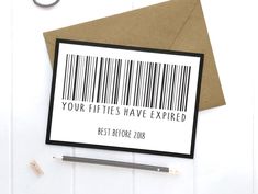 a barcode card with the words your files have expired next to a pen and scissors