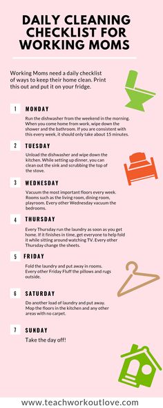 the daily cleaning checklist for working moms