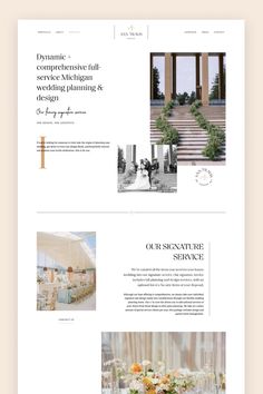 an image of a website design for a wedding venue