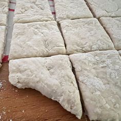 the dough has been cut into squares and is ready to be put in the oven