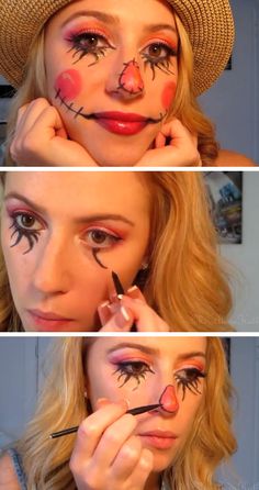 Snowman Makeup, Carnaval Make-up, Face Diy, Snowman Costume, Diy Scarecrow, Diy Halloween Costumes For Women