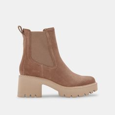 HAWK H2O BOOTIES MUSHROOM SUEDE – Dolce Vita Brown Boots Leather, Light Brown Boots, Stadium Bag, Going To Rain, Boots Leather, Chelsea Boot, Suede Ankle Boots, Lug Sole, Suede Booties