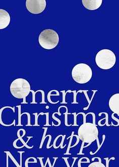 merry christmas and happy new year card with white polka dots on blue background, eps file available