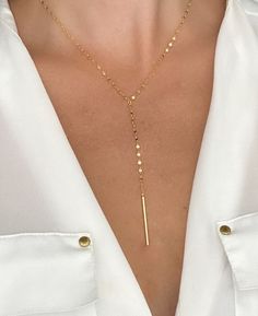 Gold Necklace Necklaces for Women Dainty Necklace Lariat | Etsy Edgy Necklace, Statement Jewelry Necklace, Gold Drop Necklace, Gold Lariat Necklace, Tarnished Jewelry, Jewelry Bridesmaid, Prom Jewelry, Gold Necklace Women, Trendy Necklaces