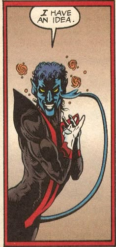 Bright idea - from Excalibur #84 (Dec 1994) Nightcrawler Pfp, Nightcrawler Wallpaper, Your Crazy Matches My Crazy, X Men Poster, Mcu Comics, X Men Art