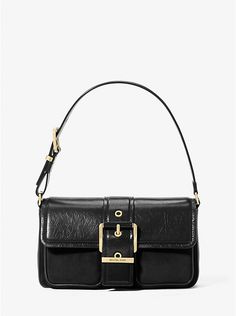 Colby Medium Crackled Leather Shoulder Bag | Michael Kors Michael Kors Shoulder Bag, Michael Kors Handbags, Colby, Handbags Michael Kors, Green Bag, Free Bag, White Bag, Leather Loafers, Michael Kors Bag