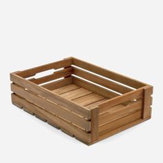 a wooden crate is shown on a white background