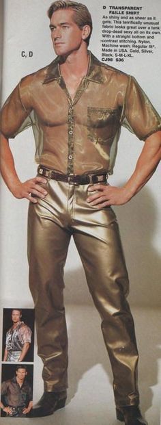 70s Outfits Disco, Mens Disco Outfit, 70s Outfits Men, Studio 54 Fashion, Moda Disco, 1970s Mens Fashion, Golden Shirt, 70s Fashion Men, Look Disco