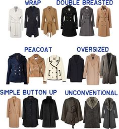 Fashion Terminology, Fashion Infographic, Mode Tips, Fashion Dictionary, Fashion Terms, Types Of Coats, Fashion Vocabulary, Types Of Jackets, Minimalist Wardrobe