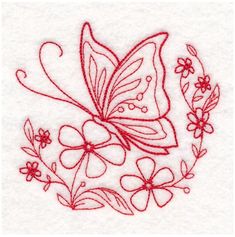 a drawing of a butterfly and flowers