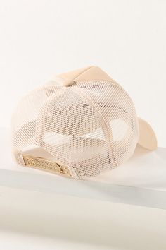 Cotton with polyester mesh backing Spot clean Imported | Le Citron Trucker Hat by Worn/West in Beige, Women's, Polyester/Cotton/Mesh at Anthropologie Hat Hairstyles, Trucker Hat, Anthropologie, Mesh, Orange, Hats