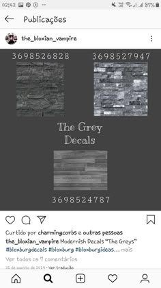 the grey tile is being displayed on an instagramtion page, and it appears to be fake or fake