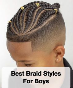 Hair Braids Men, High Top Braids Men, Braid Styles For Boys, Boy Braid Styles, Kids Hairstyles Boys, Best Braid Styles, Boy Braids, Braids With Fade