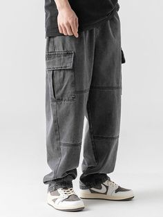 Elevate your casual style with our Straight Leg Cargo Jeans. Crafted from a blend of premium cotton and polyester, these jeans offer a comfortable fit and durability. The package includes one pair of jeans, perfect for everyday wear. Stay fashionable with the timeless appeal of cargo pockets and the versatility of a straight-leg silhouette. Specifications: Material: Cotton, Polyester Package included: 1*Jeans. Size Chart (inches): Size Waist Hip Length S 29.1 48 40.2 M 30.7 49.6 40.6 L 32.3 51.2 Casual Cotton Cargo Jeans With Multiple Pockets, Casual Cotton Cargo Jeans With Patch Pockets, Casual Tapered Leg Cotton Cargo Jeans, Tapered Leg Cotton Cargo Jeans, Techwear Straight Leg Jeans With Cargo Pockets, Techwear Jeans With Straight Leg And Cargo Pockets, Casual Dark Wash Cargo Jeans, Techwear Straight-leg Jeans With Multiple Pockets, Outdoor Cotton Cargo Jeans With Hip Pockets