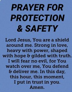 a prayer for protection and safety