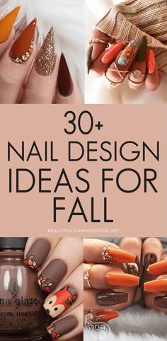 Autumn Nail Art Designs Fall Leaves, November Nails Designs Fall 2023, Nails Inspiration Herbst, Trendy Fall Nail Designs 2022, Gel Nail Designs For Fall Autumn, Autumn Nail Ideas Gel, Acrylic Nail Designs Autumn, November Nails Designs Fall Short, Fall Style Nails