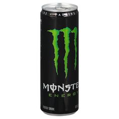 monster energy drink can on white background