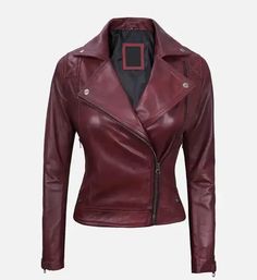 womens quilted motorcycle maroon leather jacket Fitted Leather Biker Jacket With Asymmetrical Zip, Fall Leather Biker Jacket With Asymmetrical Zip, Fitted Leather Jacket With Side Zipper For Fall, Winter Leather Biker Jacket With Asymmetrical Zip, Red Leather Biker Jacket With Zipper Closure, Leather Jacket With Asymmetrical Zip For Fall, Red Fitted Biker Leather Jacket, Red Biker Jacket With Long Sleeves, Asymmetrical Zip Leather Jacket For Fall