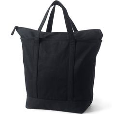 Life is easier when you have a roomy reliable bag. Something strong well-made and stylish will come in handy when you're heading to the library going to pilates class or running errands on the weekend. Enter the Lands' End Canvas Zip Top Tote Bag. Made from pure cotton this zippered bag will last through all of life's adventures. It can hold up to 500 pounds - we've tested it to make sure - so it can easily handle your everyday supplies. The water-repellent base and trim won't get soggy if you s Versatile Black Canvas Bag, Black Softback Bags For Daily Use, Black Softback Bag For Daily Use, Black Softback Bag For On-the-go, Black Softback Laptop Bag, Black Canvas Tote Duffle Bag, Black Canvas Duffle Bag Tote, Black Canvas Duffle Bag, Black Rectangular Canvas Duffle Bag